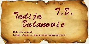 Tadija Dulanović vizit kartica